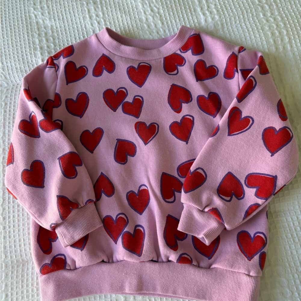 H&M Heart Pattern Pink Sweatshirt